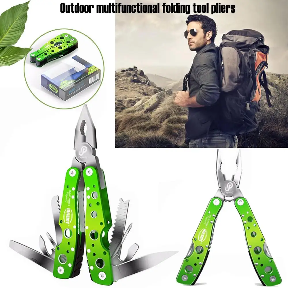 

9-in-1 Camping Tool Multi-functional Flat-nose Pliers with Screwdriver Opener File