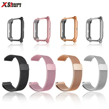 

Strap For Amazfit Bip Strap Xiaomi Metal Bracelet With Case Huami Amazfit bip 20mm Band Protector For Smart watch Accessories