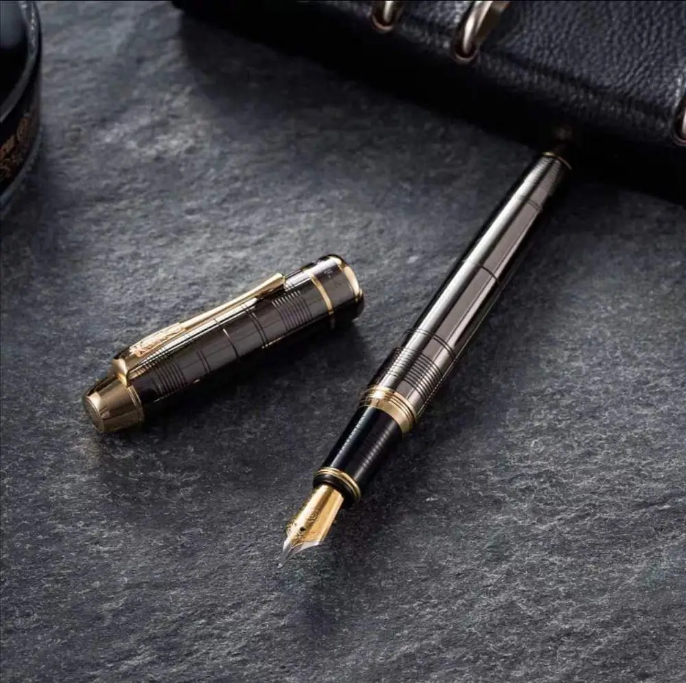 

Hero 953 Gun Gray Fountain Pen Metal Ink Pen Fine Nib Converter Filler Business Stationery Office School Supplies Writing Gift