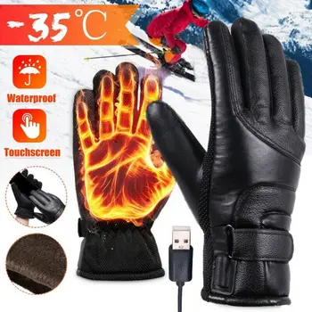 

Electric Heating Winter Gloves Unisex Cycling Fluff Warm Gloves USB Thermal For Weather Cold Waterproof Women Men Warm Gloves