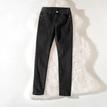 

Cthink 2020 Spring Stretch Women's Jeans Dark Gray Slim Fashion Denim Pants For Woman New Good Quality Bodycon Womens Trousers