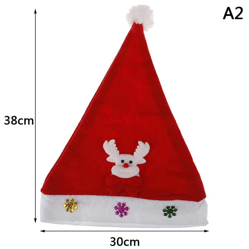 1 шт. рождественские игрушки украшение рождественские шляпы Санта шляпы дети мальчики девочки колпак для Рождественский реквизит для вечеринок игрушка - Цвет: A2