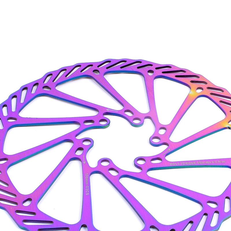 Vibrant Colorful Hollow Disc Brake Rotor for Bicycles and Scooters - Versatile Sizes Available