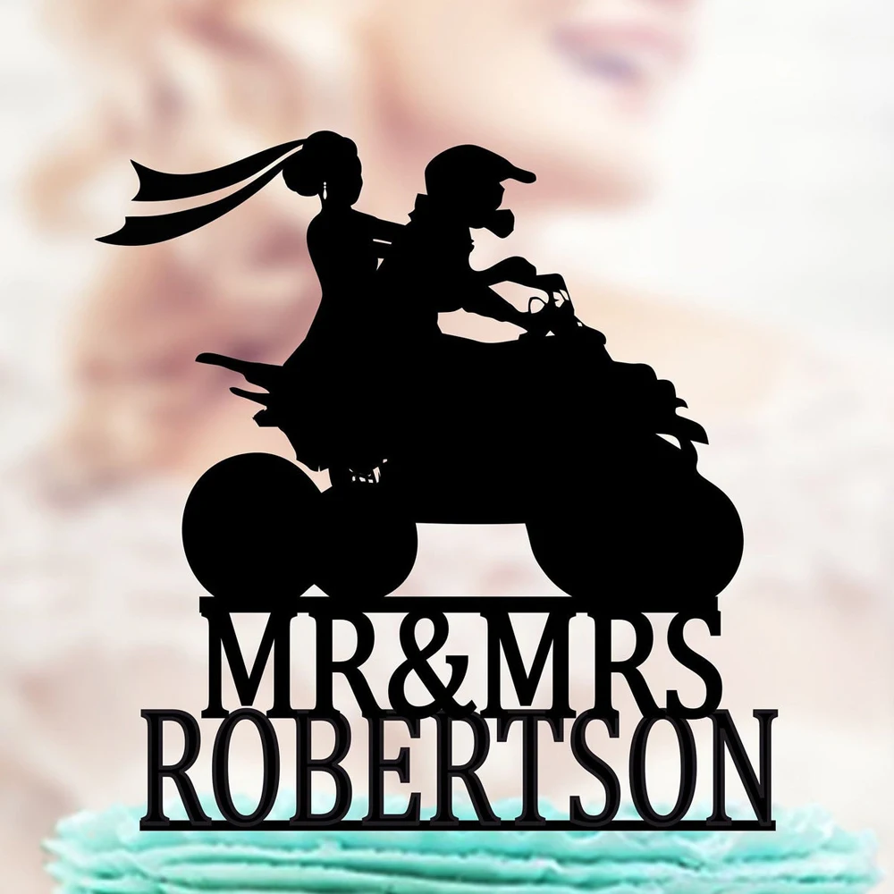 Персонализированные смешные Mr & Mrs фамилия торт Топпер невесты и жениха свадебный