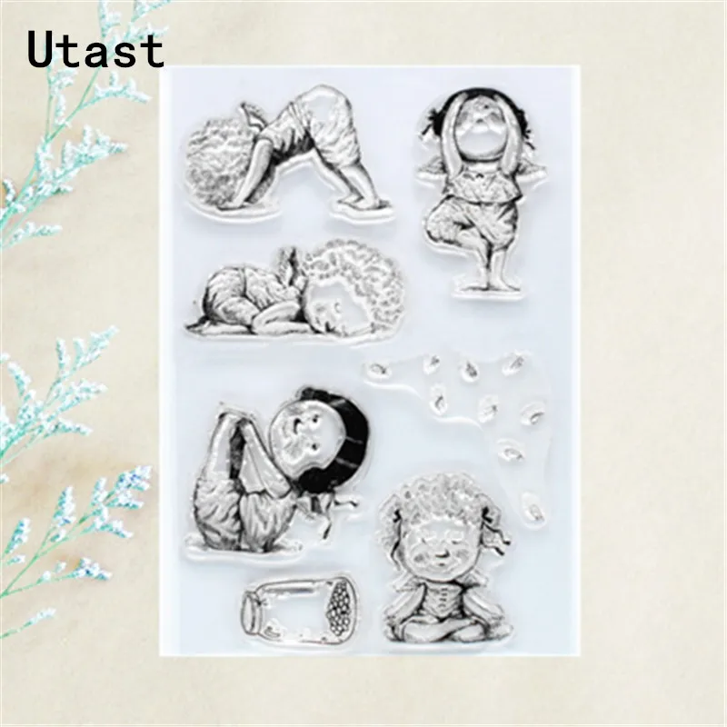 

Yoga Girl Clear Silicone Stamps /Transparent Rubber Stamp for DIY Scrapbooking /Photo Album Decorative Craft Making