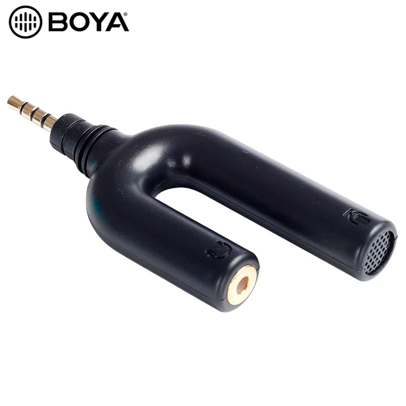 BOYA BY AUM3 Microphone with Headset Splitter Adapter Headphone Output Monitoring for iPhone XS XR X 8 7 Plus ipad iPod Touch