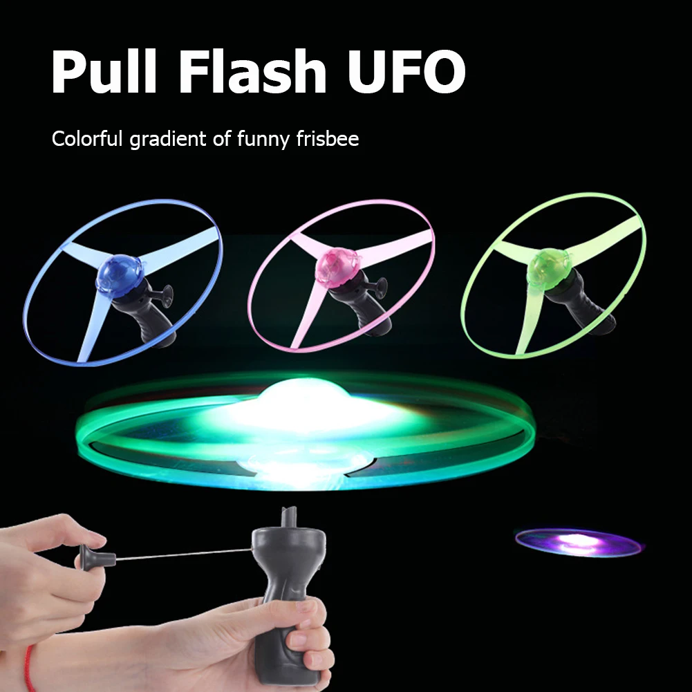 Early Learning Educational Machine Toy Plastic Pull Line Fly Disc LED Flashing Light Flying Saucer Children | Игрушки и хобби