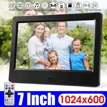 Multifunction 7'' Screen HD 1024*600 Digital Photo Frame Electronic Album Picture Music Movie Mult-Media Player+Remote Control