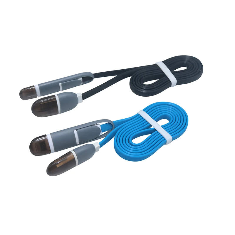 

Cable 1pcs Apple Android dual-use multi-head charging cable data cable hanging basket style 2-in-1 multi-head charger data cable