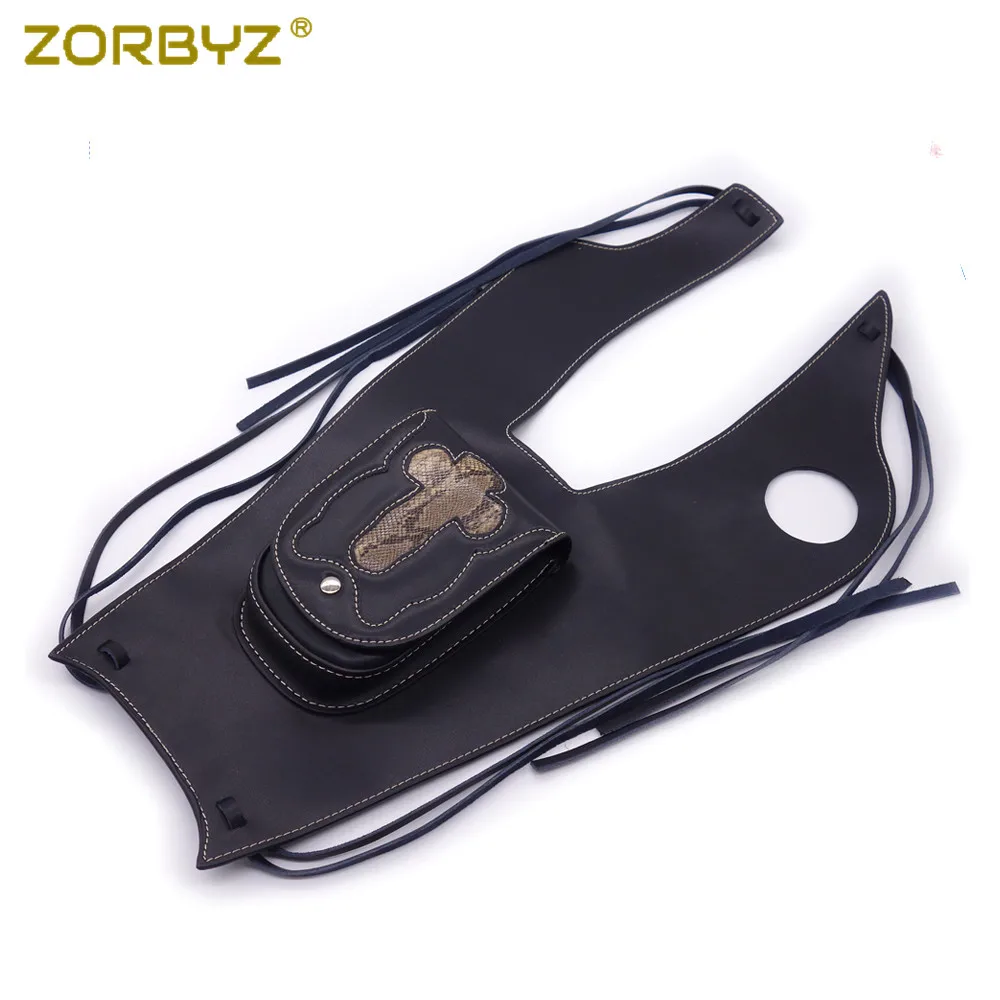 ZORBYZ черная мотоциклетная искусственная кожа правая крышка бака панель крышка сумка для Yamaha XVS650 1999-2007