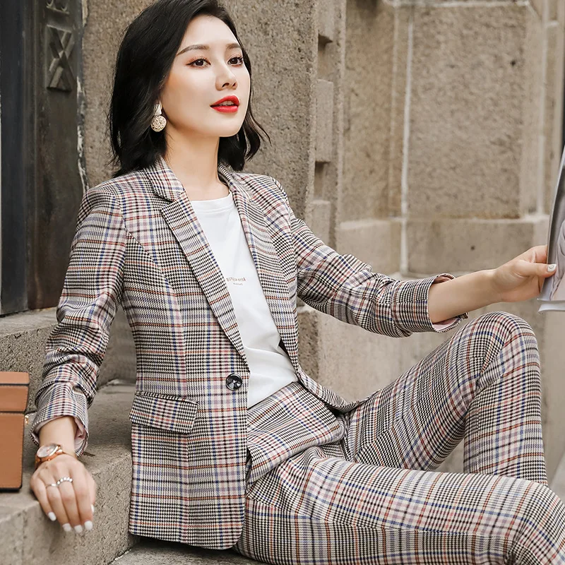 

Plaid Small Suit Coat WOMEN'S Suit 2019 Autumn And Winter New Style Korean-style England Online Celebrity Short Retro Thin Suit