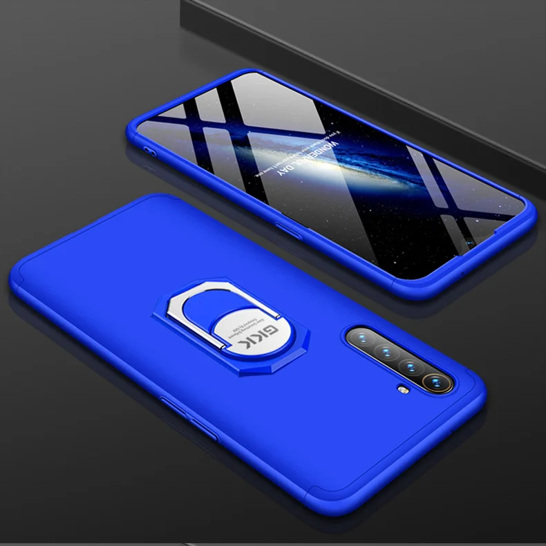 Высококачественный защитный чехол для OPPO Realme XT чехол Realme X2 чехол роскошный защитный кожаный чехол с функцией подставки кольцо магнетизм держатель ударопрочный чехол-накладка защитный чехол для OPPO K5 Роскошные Coque - Цвет: Blue1