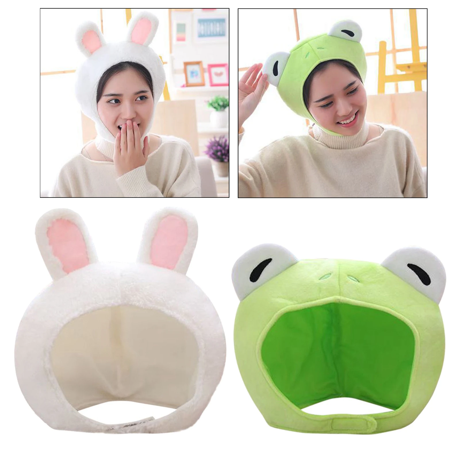 Plush Animal Ear Hat   Funny Headwear Bunny Movable Jumping Ears Hat Toys for Gifts Party
