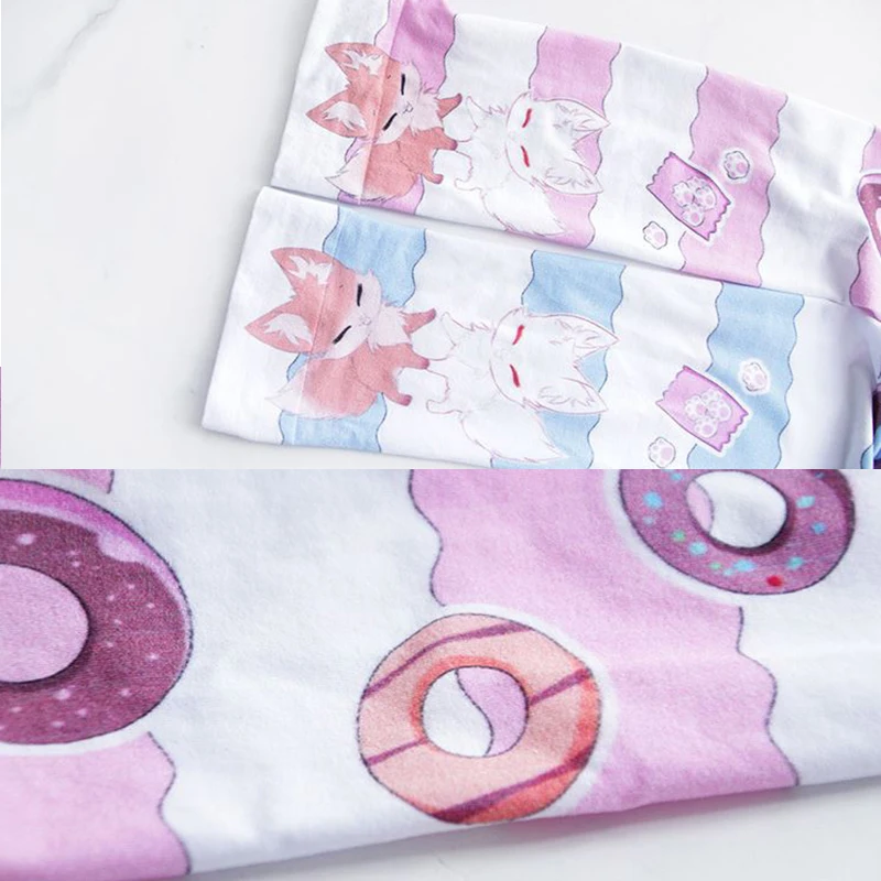SzBlaZe 3D Print Donut thigh high stockings Kawaii thigh high socks Funny Cute Over Knee Socks Printedknee high stockings