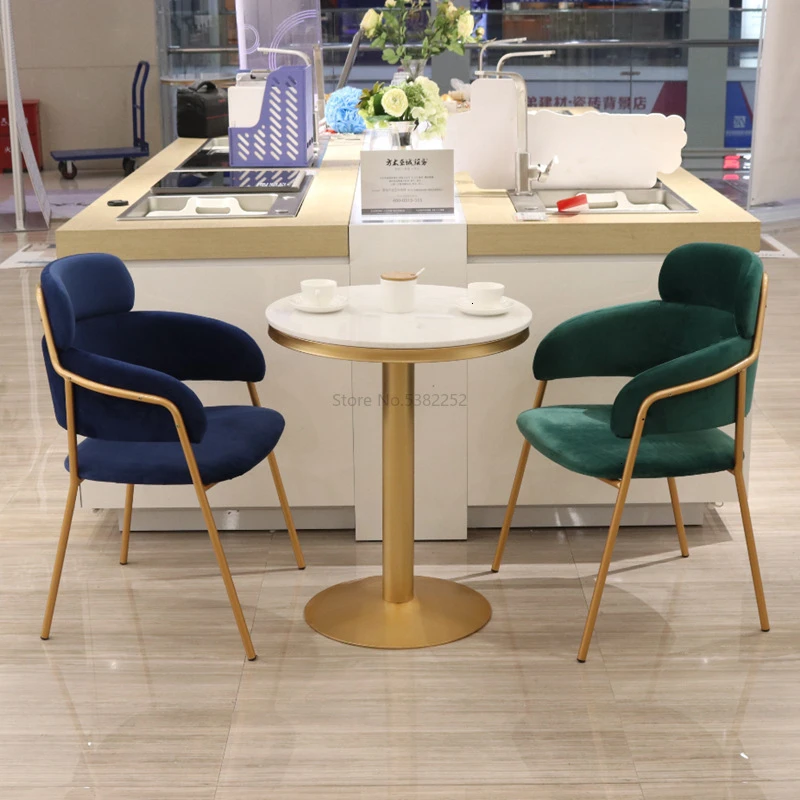 

Concise Restaurant Cloth Dining Chair Leisure Time Dessert Shop Chair Cafe Coupe Negotiate Tables And Chairs Group Combine