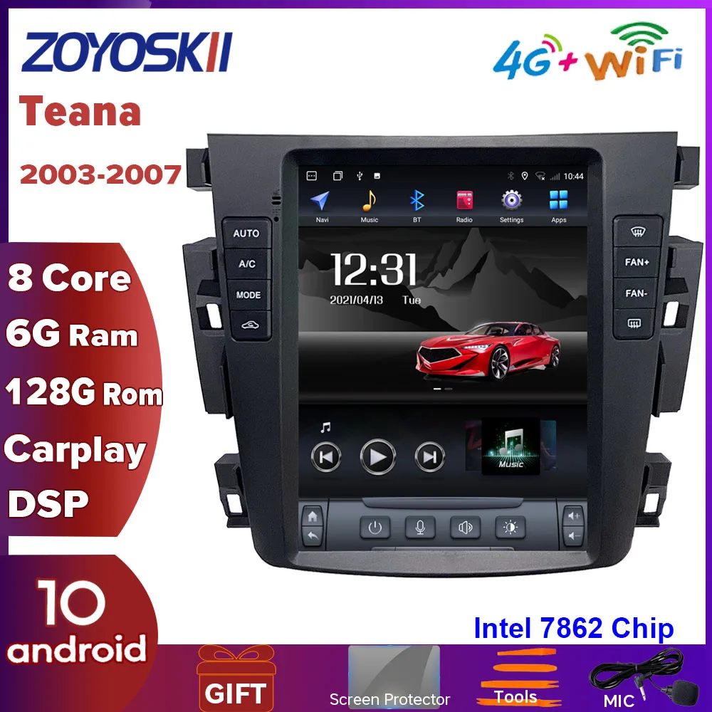 Автомобильная радиостанция ZOYOSKII Android 10 4 дюйма с GPS для Nissan Teana J31 2003-2007 230JK 230jm samsung sm7
