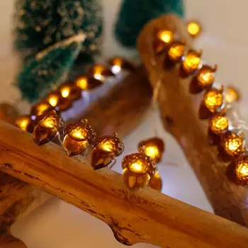 

GloryStar LED Pinecone String Lights 8Functions Copper Wired Lamp for Halloween Christmas