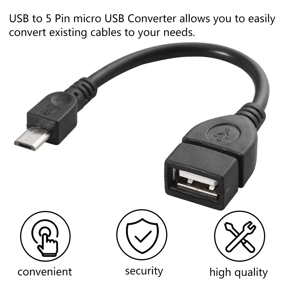 USB мама к Micro 5 Pin папа адаптер хост OTG зарядное устройство зарядный кабель для