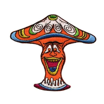 

3'' Mushroom boho hippie retro love peace weed trance applique Embroidered Iron On Patches