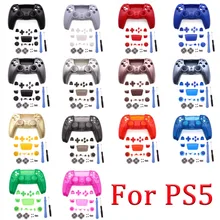 

For PS5 Controller Full Set Housing Shell Front Back Case Cover Replacement Decorative Strip Buttons &Tool &Conductive adhesive