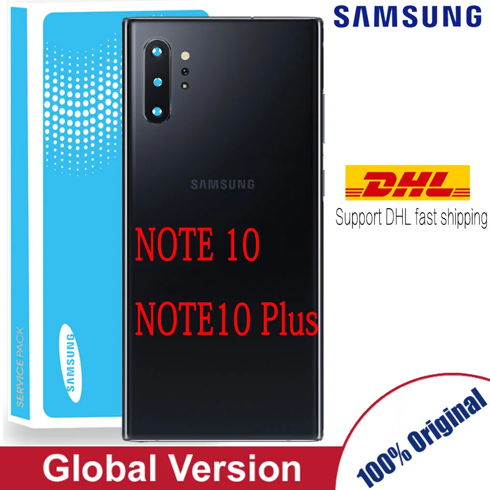 

Original Back Glass for SAMSUNG Galaxy Note Note 10 Plus Note10+ Battery Cover with Glue + Camera Lens Global version