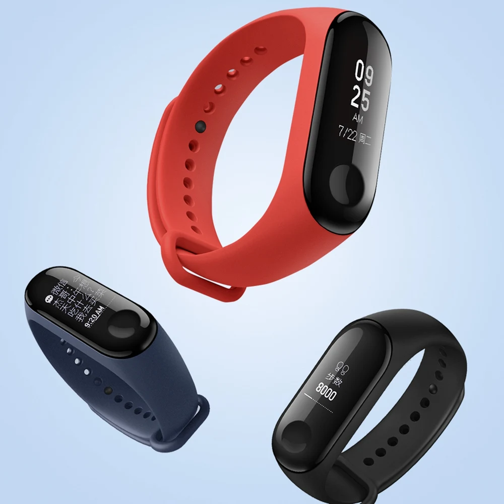 for MiBand Band 3 Smart Wristband Fitness Bracelet for MiBand Band 3 Big Touch Screen OLED Message Heart Rate Time Smartband