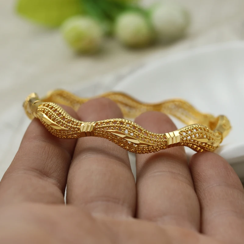 Bridal Heavy Gold Bangles Design 24k Gold Color Women Gold Color