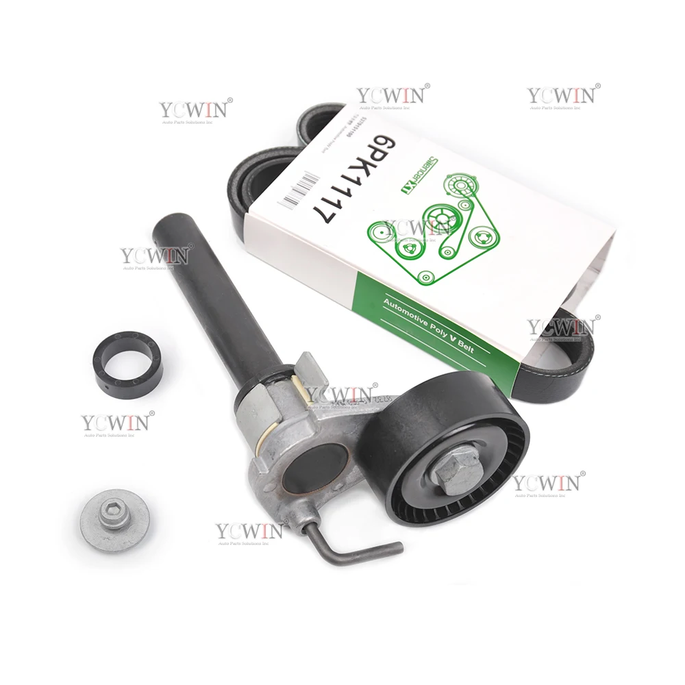 YCWIN серпантин генератор V Belt натяжитель комплект для VW GTI Golf Jetta GLI Tiguan Audi A3 2 0 T DOHC CCTA
