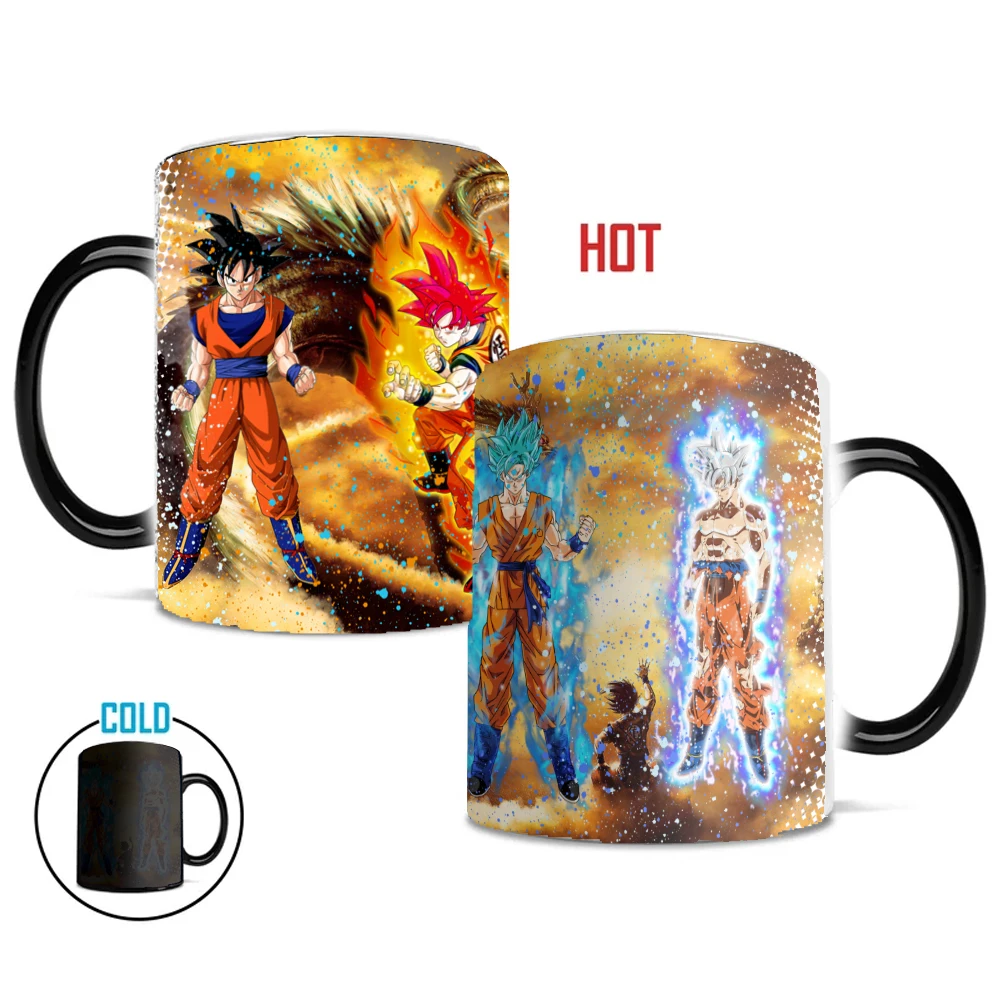 Super Goku Heat Sensitive Magic Color Changing 11oz Ceramic Tea Cup Coffee Mug Friends Birthday Gift