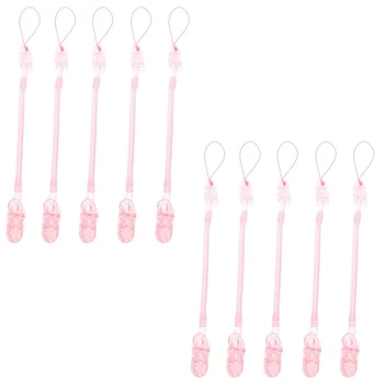

20 Pcs Anti-Out Baby Infant Dummy Pacifier Spring Soother Nipple Clip Chain Holder Strap Translucent Stretchable 70cm
