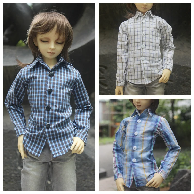 

1/6 1/4 1/3 scale BJD clothes Long sleeve plaid shirt for BJD/SD YOSD MSD SD13 SSDF ID72 HID strong Uncle doll accessories C0013