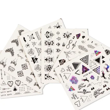 

50pc Abstract Nail Stickers For Manicure Water Transfer Nail Sliders Decals Butterfly Animal Foils Paper 3D Nail Art Decorations