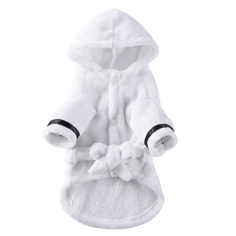 Pet Pajama With Hood Thickened Luxury Soft Cotton Hooded Bathrobe Quick Drying Super Absorbent Dog Bath Towel Soft Pet Nightwear