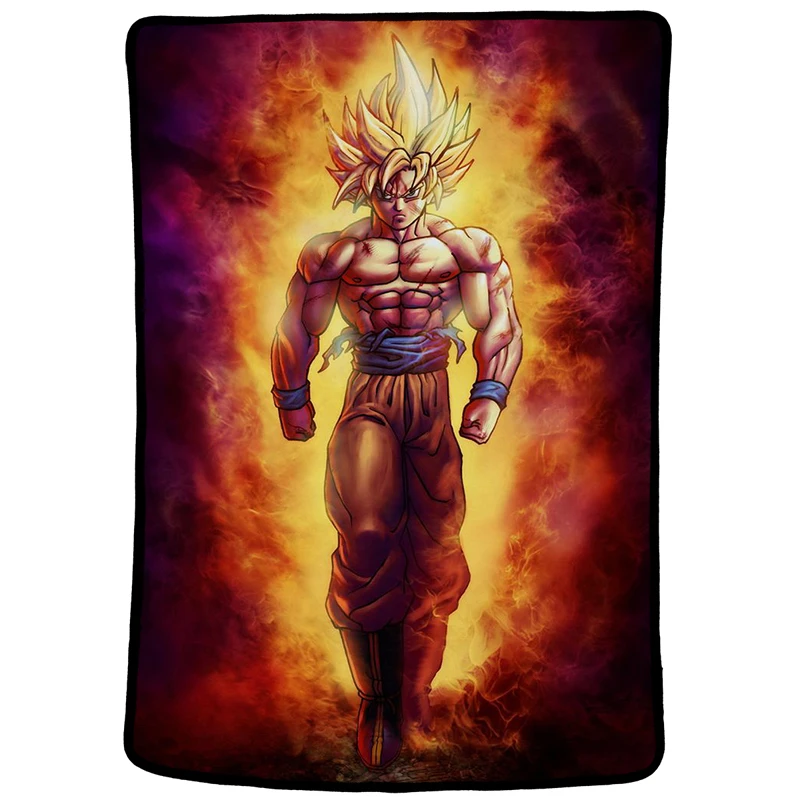 3D одеяло аниме Dragon Ball Goku 3D фланелевый с принтом домашнее украшение для дивана весна осень мягкая теплая накладка
