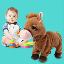Дропшиппинг ZuruPets живая электронная лошадь плюшевая игрушка ходячая лошадь заживленная Плюшевая Игрушка Кукла интерактивная лошадь лама животные игрушки