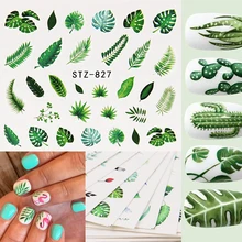 1 лист водяной знак, перо для ногтей Водные наклейки кокосовое дерево Летний стиль переводные наклейки для ногтей художественная наклейка наклейки для ногтей