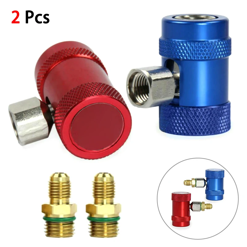 

1 Pair R1234yf High Low Quick Coupler Connector Adapters air conditioning fluoride adding Adapters Adjustable Metal Adapters