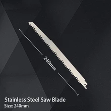 

5Pcs 240mm Reciprocating Saw Blade Stainless Steel Saw Blades For Wood Metal Frozen Meat Bone Cutting