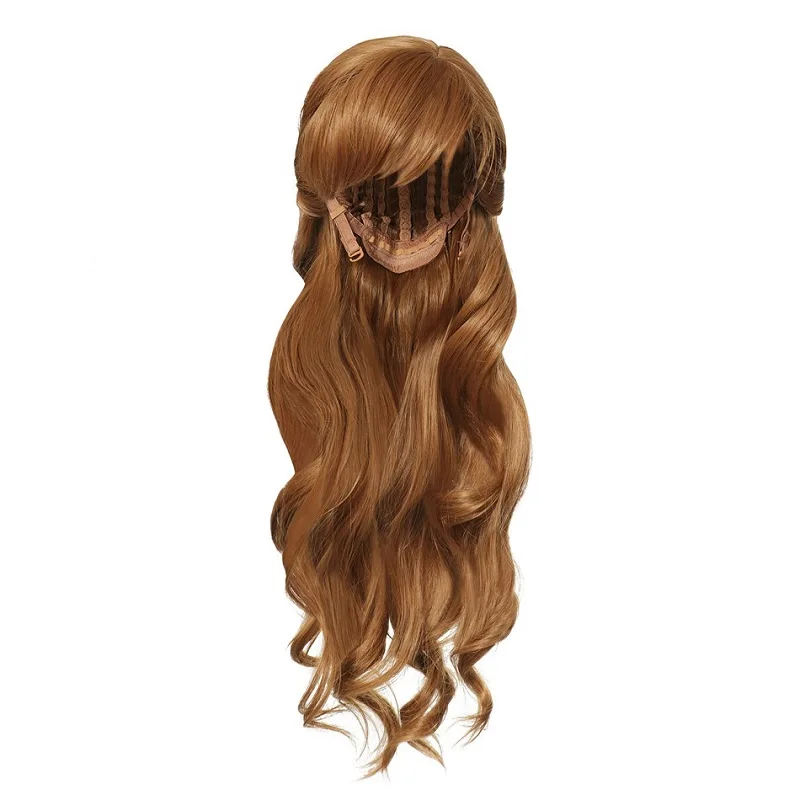 Anna Wig 02 MUABABY платье принцессы Анны 2 для девочек; расклешенная ночная рубашка с длинными рукавами; карнавальный маскарадный костюм; детская одежда для От 3 до 10 лет - Цвет: Anna Wig 02
