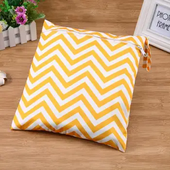 

Baby Snap-fastener TypeDiaper Bags Printed Single Zippered Nappy Bag Reusable Waterproof Cloth Diaper Wet Dry Bag 1pcs