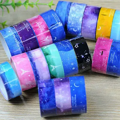 10 PCS/lot Starry Sky Washi Pvc Roll DIY Decor Scrapbooking Sticker Masking Tape Adhesive