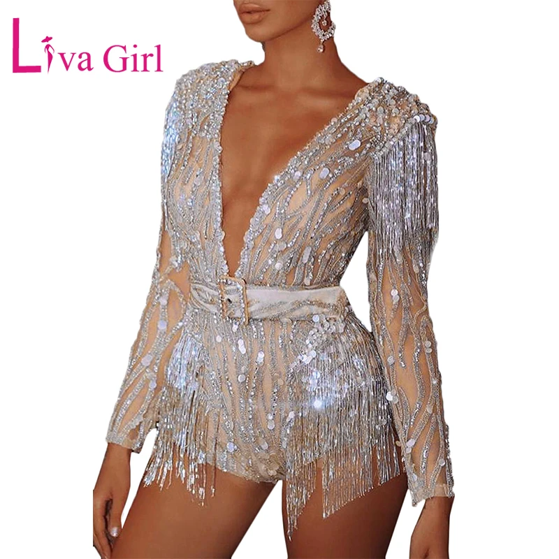 plus sequin romper