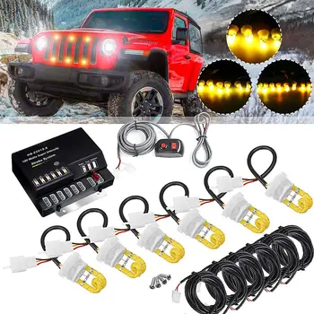 

Car 12V HID Bulbs Headlight Kit Car Hide Away Emergency Hazard Warning Flashing Strobe Light System Kit E03676