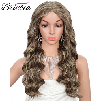 

19inch Long Body Ocean Waves Swiss Lace Font Wigs for Women Curly Japan-made Ready-to-wear Middle Parted Synthetic Hair Lace Wig