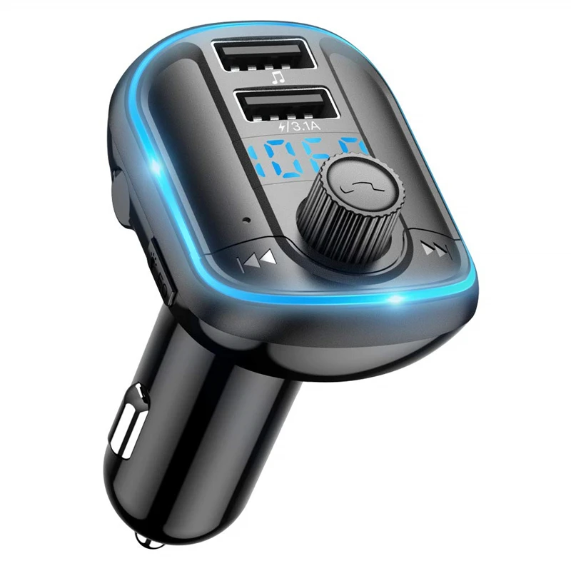 

2020 New FM Transmitter Modulator With Flash Bluetooth 5.0 Hands-free Car Kit Audio MP3 Player QC3.0 Fast Automatic Car Charger