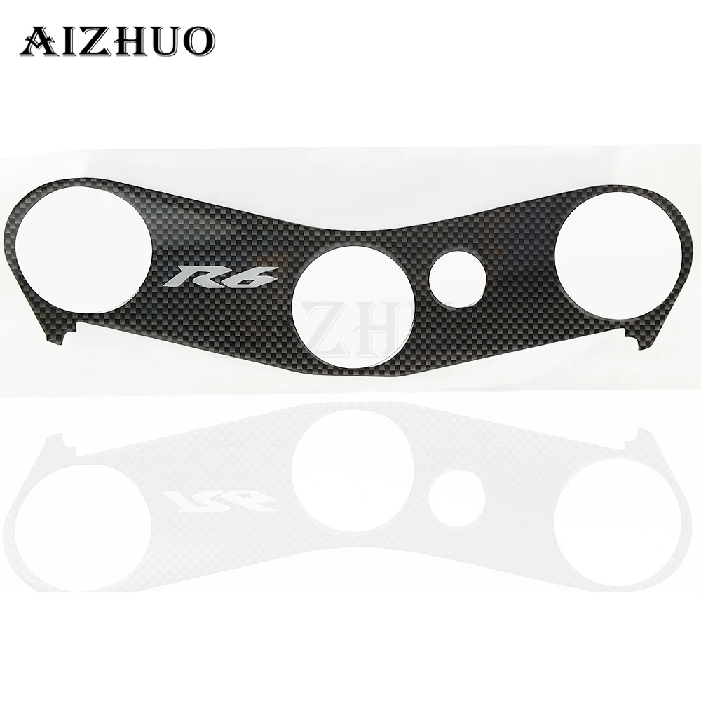 Для Yamaha R6 R6S 06-09 YZF600 R6 2006 2007 2008- 2013 2012 2011 мотоцикл Кронштейн поворотного кулака крышка наклейка Стикеры - Цвет: Черный
