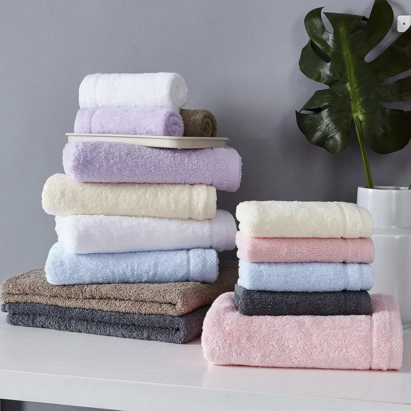 Хлопок 2 шт. банные полотенца набор полотенца для рук ванная комната роскошные мягкие розовый желтый синий 2" x 55"