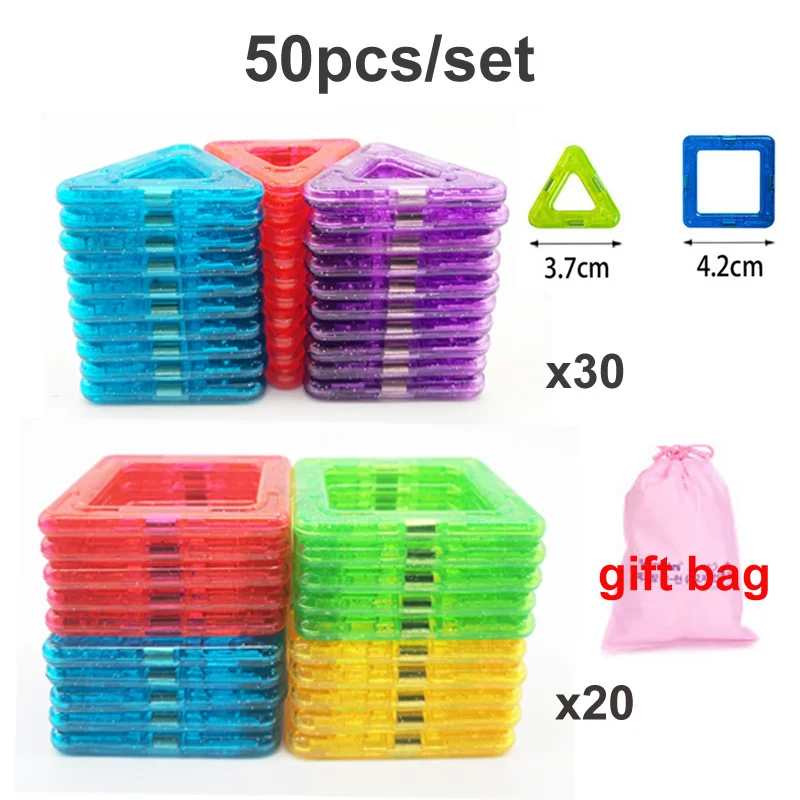 50PCS Magnetic Blocks Designer Constructor Set Model & Building Toy for Children