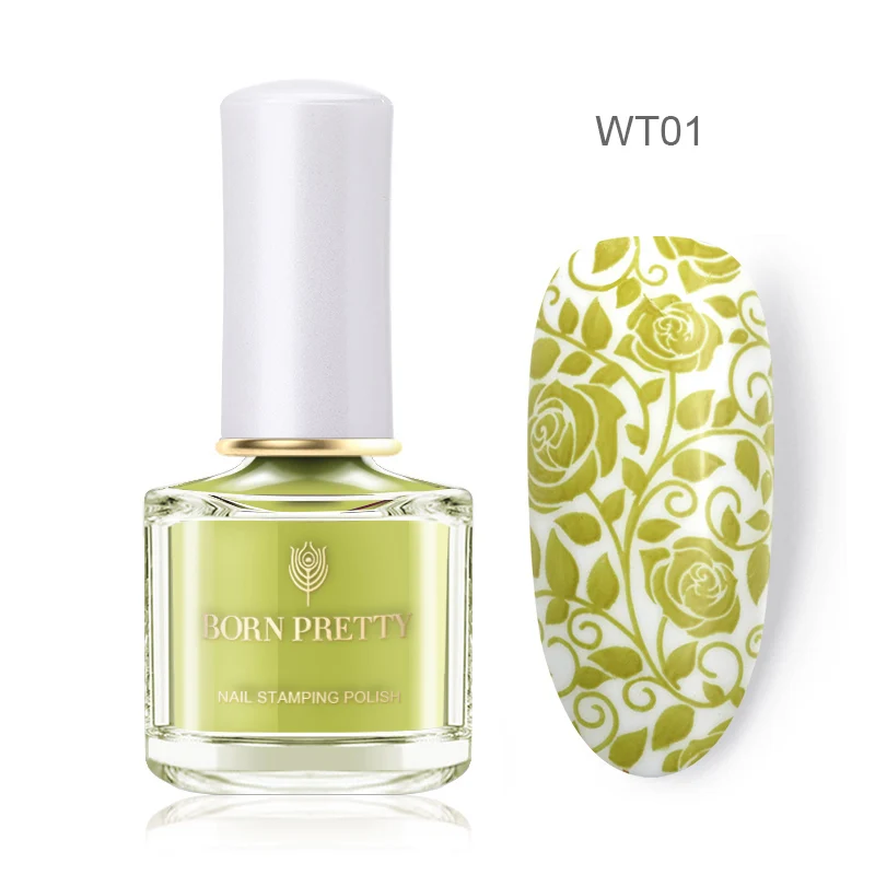 BP-WT01 6ML Pure Born pretty, голографическая штамповка лак для ногтей цветной штамп Шаблон Печать лак для ногтей трафаретные гвозди лак 6 мл 15 мл - Цвет: BP-WT01 6ML Pure