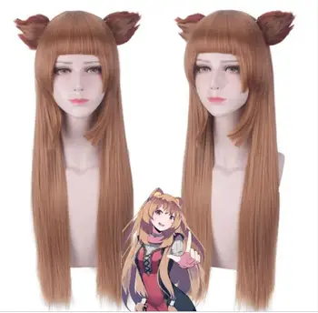 

Anihut Tate no Yuusha no Nariagari Raphtalia Cosplay Wig with EARS Straight Brown Wig The Rising of the Shield Hero Cosplay Wig